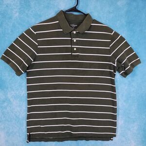 Croft & Barrow Men's Performance Polo Shirt, Green with White Stripes, Size Med